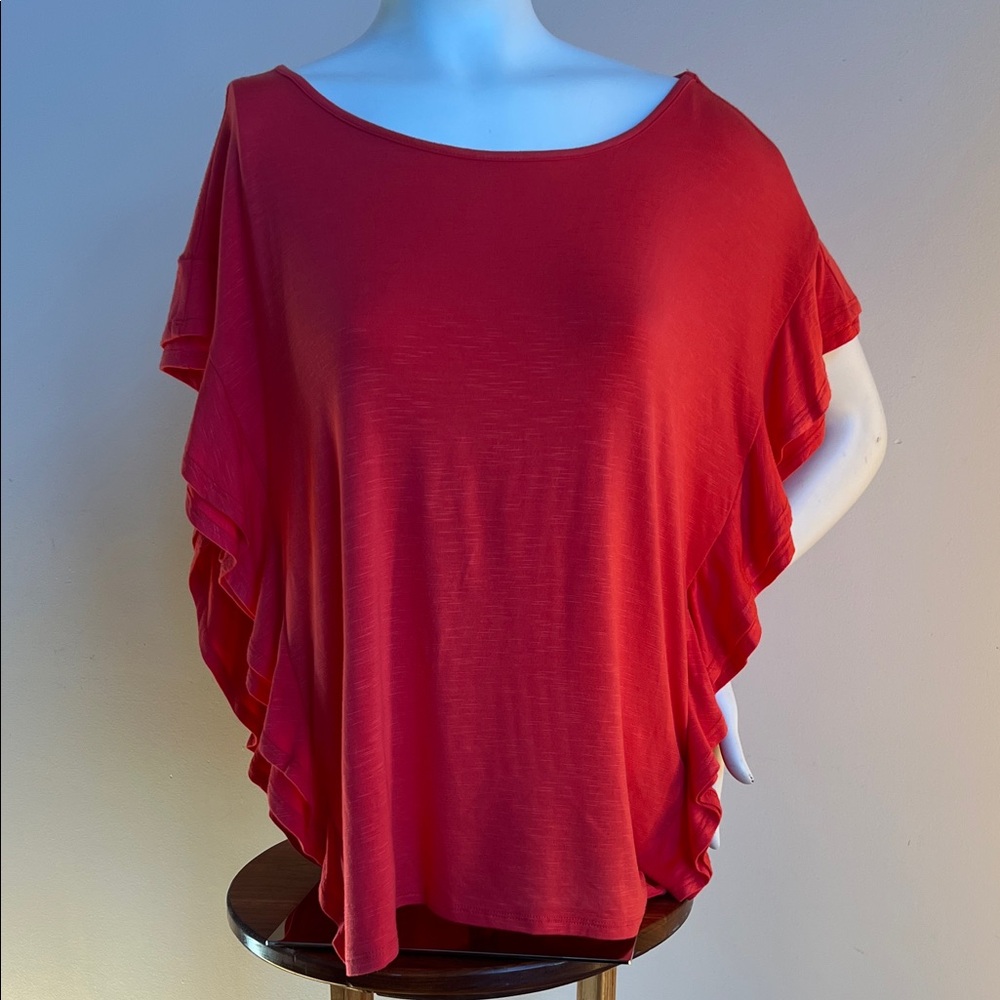 Philosophy Flutter Sleeve Blouse in vibrant hue NWT